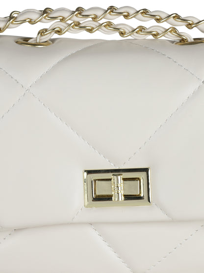 MINI WESST White Casual Solid Sling Bag(MWHB139WT)