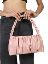 Pink Solid Handheld Bag