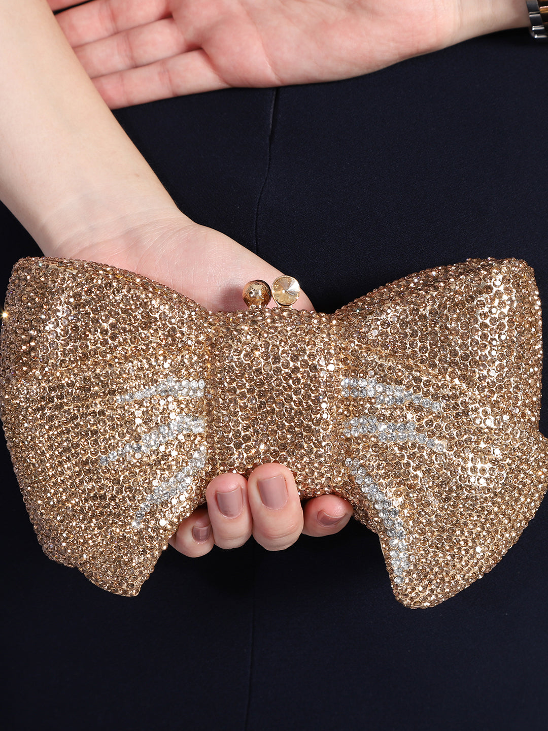 Bow Gold Clutch