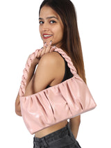 Pink Solid Handheld Bag