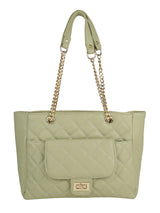 Green Casual Solid Handheld Bag