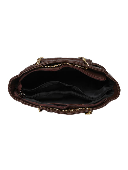 MINI WESST Brown Casual Solid Handheld Bag(MWHB142BR)
