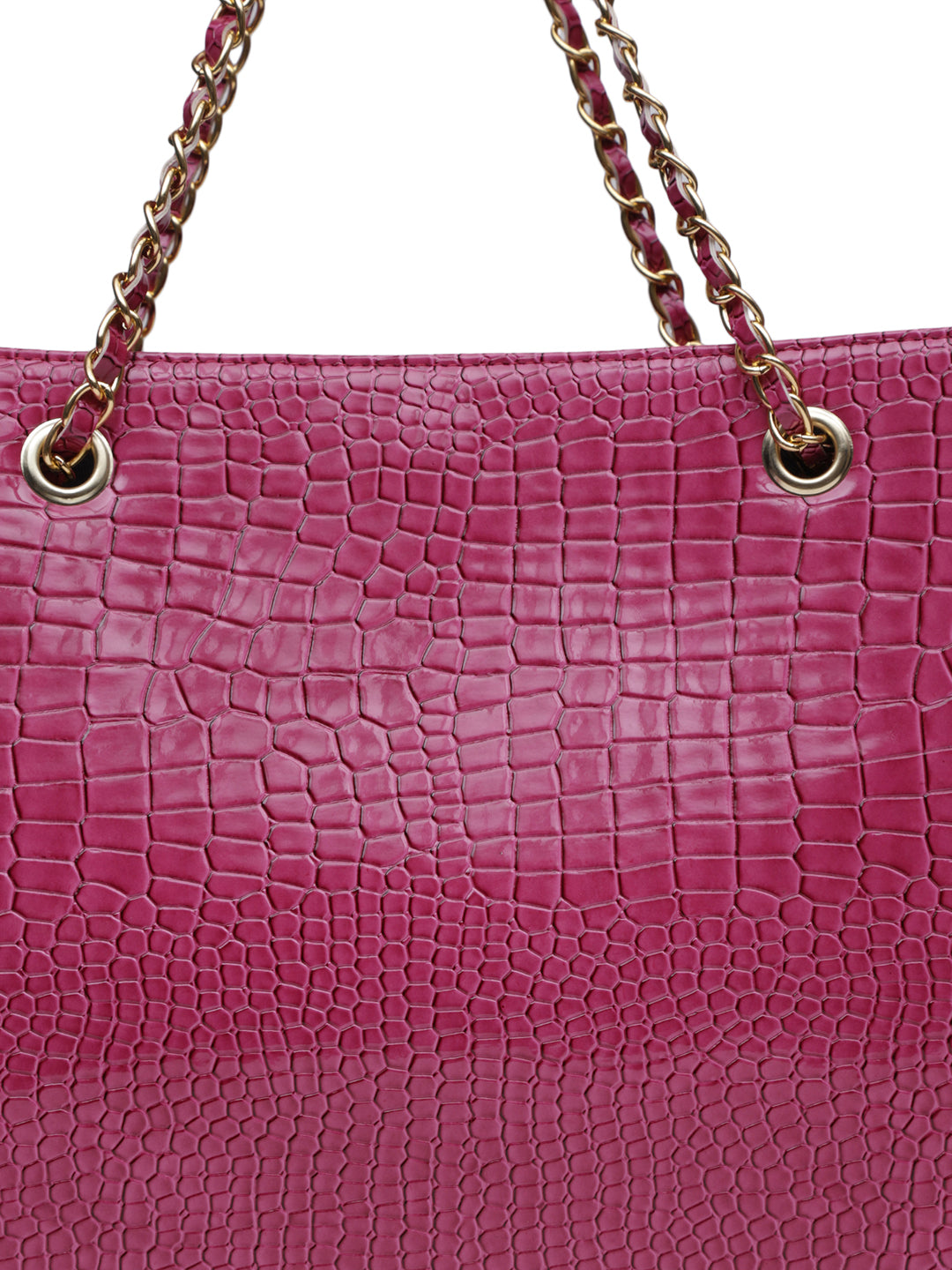MINI WESST Pink Casual Solid Tote Bag with Moblie Pouch(MWTB055PK)