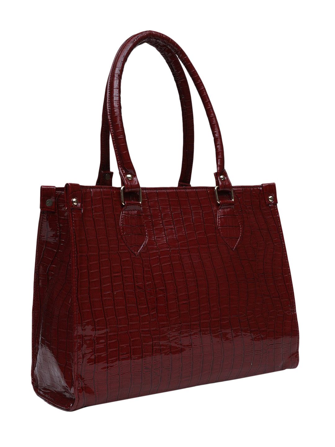 MINI WESST Red Casual Textured Tote Bag(MWTB060RD)