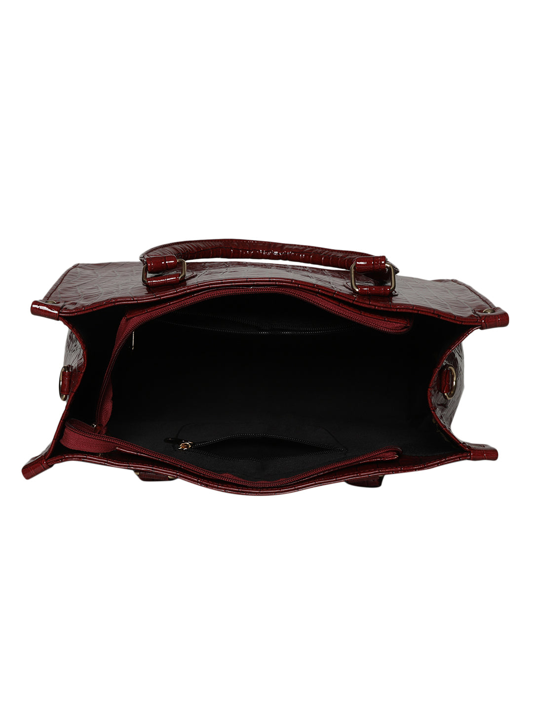 MINI WESST Red Casual Textured Tote Bag(MWTB060RD)