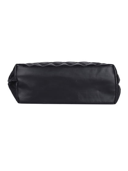 MINI WESST Black Solid Shoulder Bag(MWHB223BL)