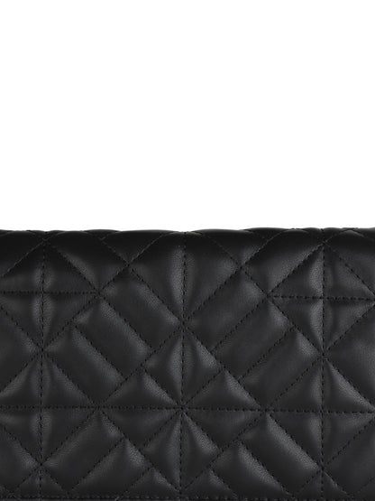 MINI WESST Black Casual Solid Shoulder Bag(MWHB146BL)