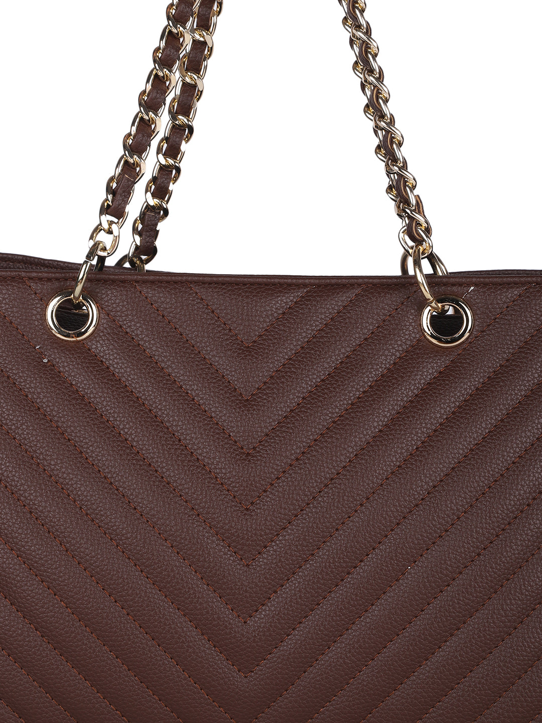 MINI WESST Brown Solid Handheld Bag(MWTB110BR)