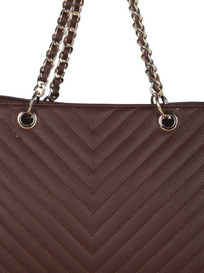 MINI WESST Brown Solid Handheld Bag(MWTB110BR)