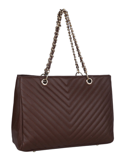 MINI WESST Brown Solid Handheld Bag(MWTB110BR)