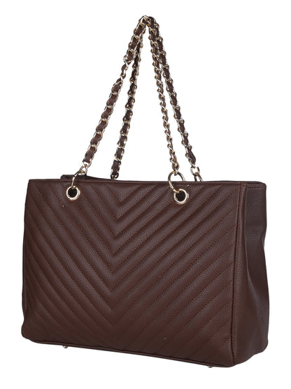 MINI WESST Brown Solid Handheld Bag(MWTB110BR)