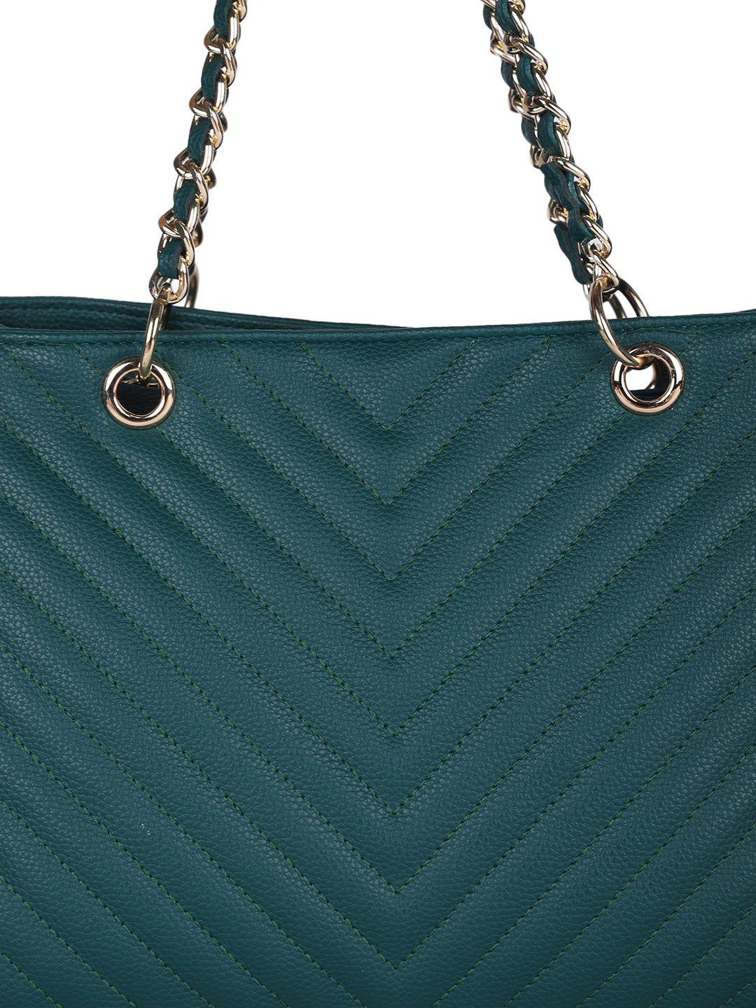 MINI WESST Green Solid Handheld Bag(MWTB107GR)