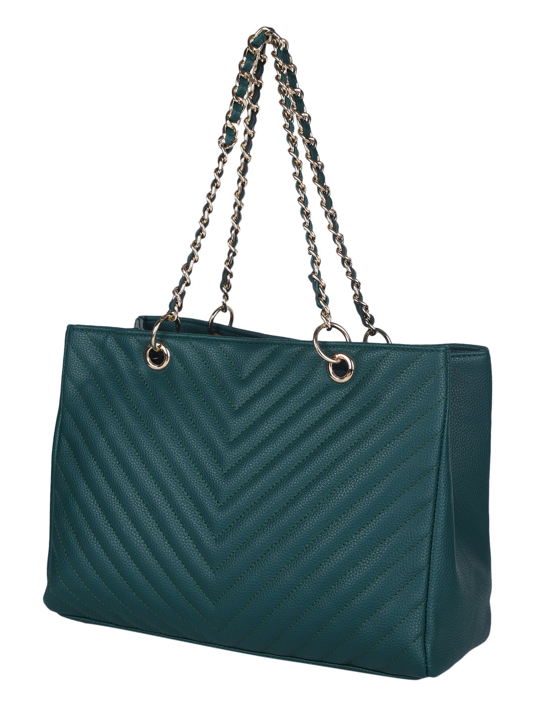 MINI WESST Green Solid Handheld Bag(MWTB107GR)