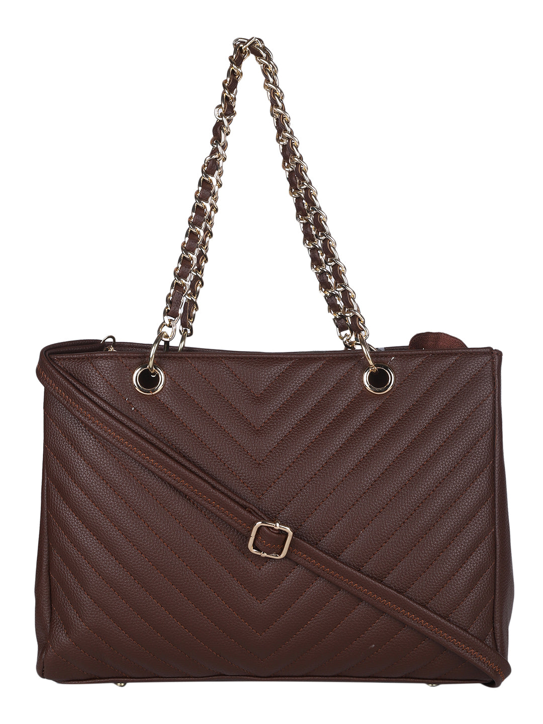 MINI WESST Brown Solid Handheld Bag(MWTB110BR)