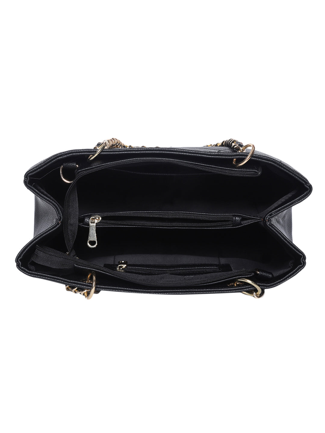 MINI WESST Black Solid Handheld Bag(MWTB108BL)