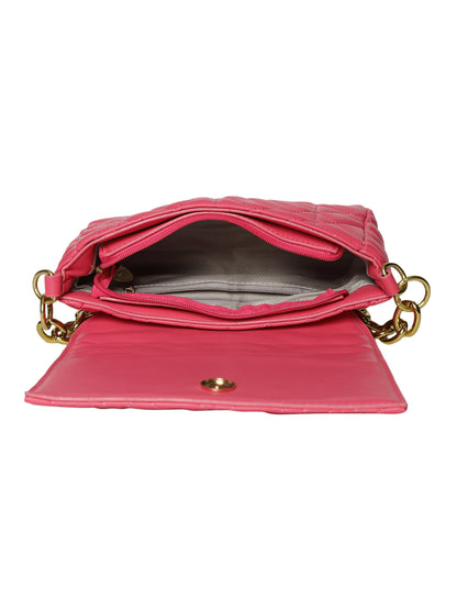MINI WESST Pink Casual Solid Shoulder Bag(MWHB143PK)