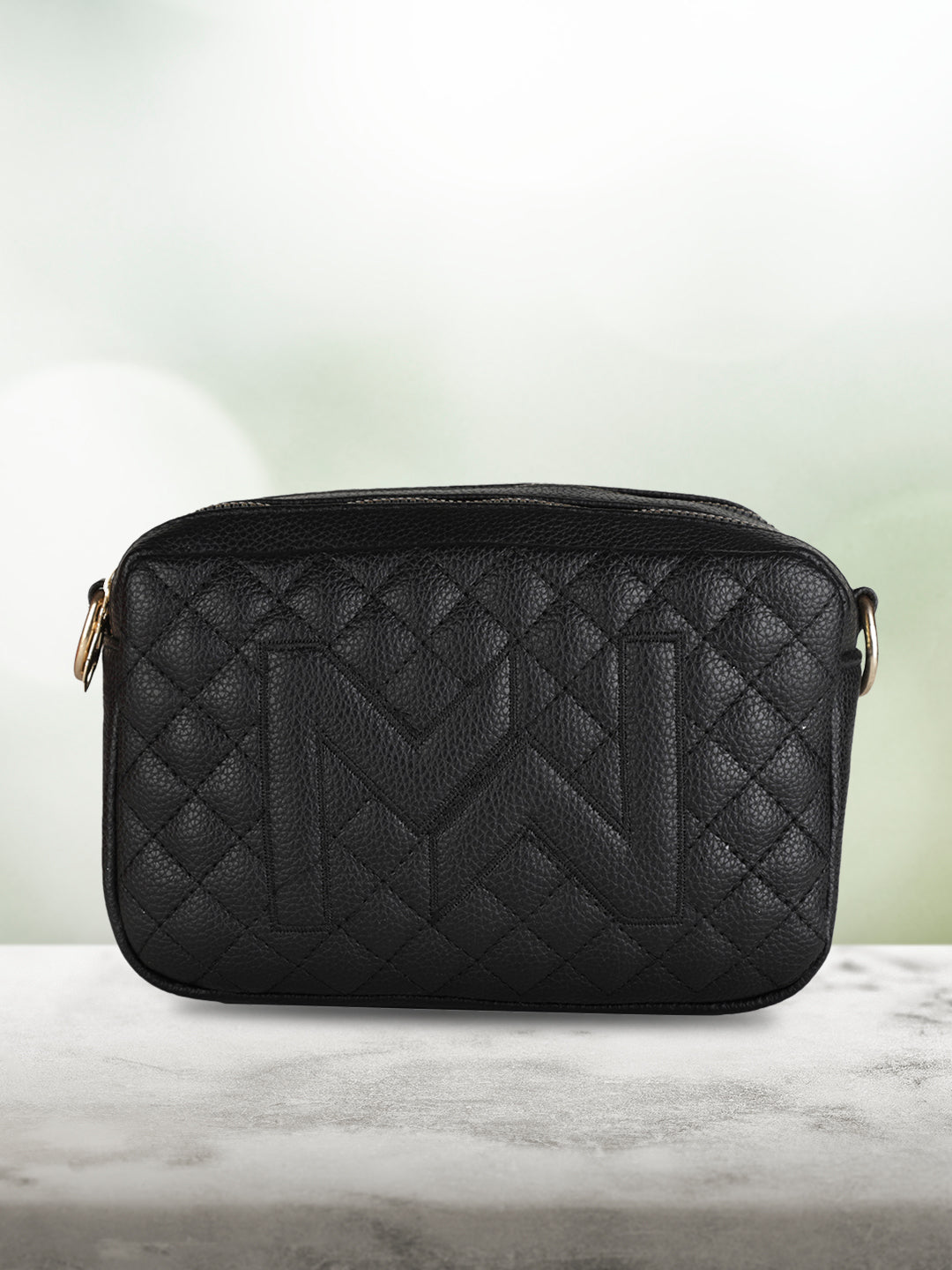 MINI WESST Black Casual Solid Sling Bag(MWHB148BL)