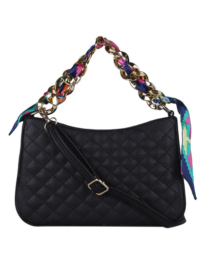 MINI WESST Black Solid Sling Bag(MWHB235BL)