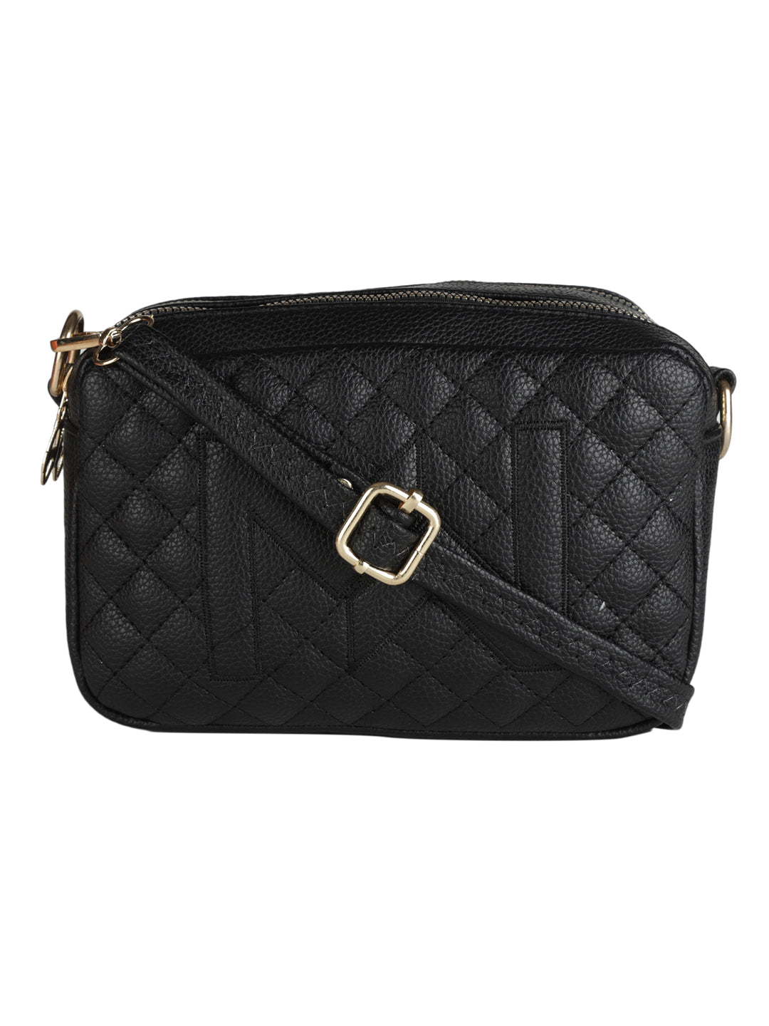 Black Casual Solid Sling Bag