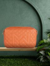 Orange Casual Solid Sling Bag