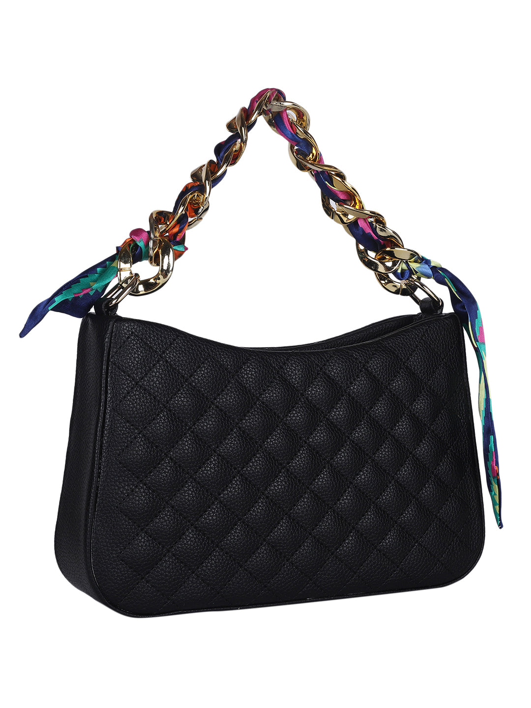 MINI WESST Black Solid Sling Bag(MWHB235BL)