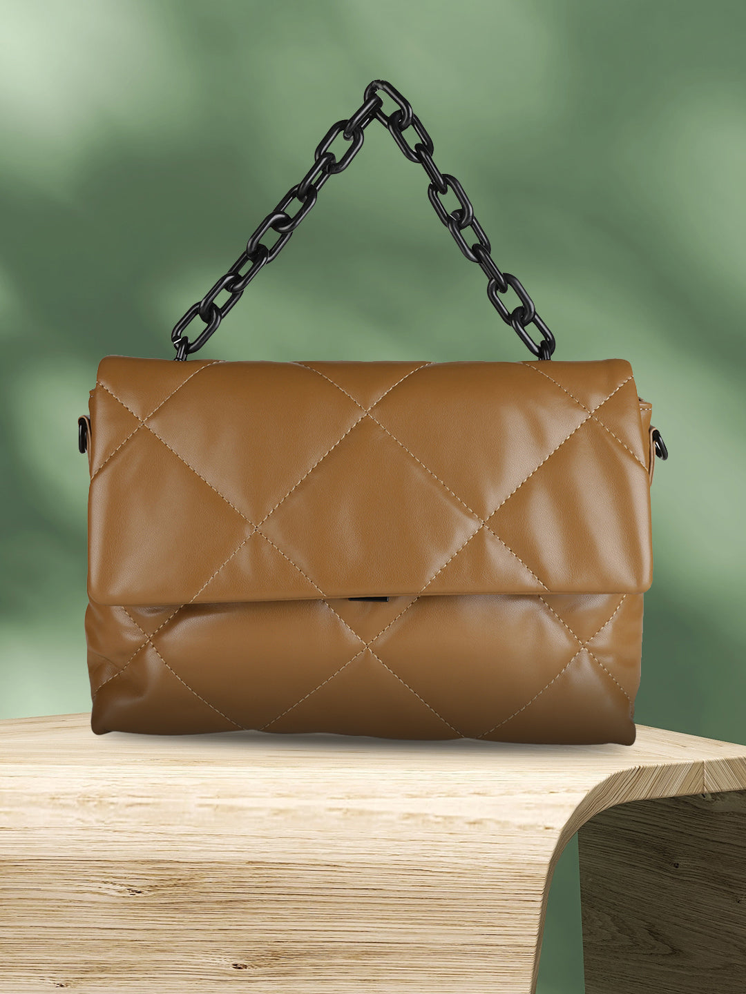 Brown Casual Solid Sling Bag