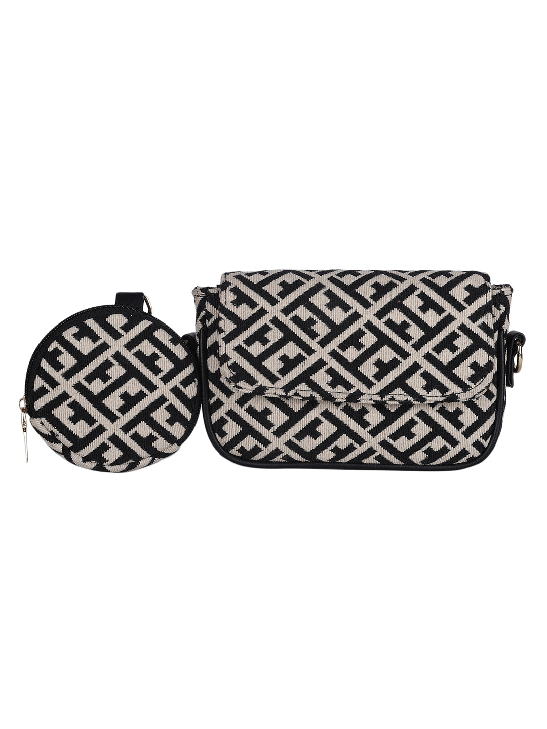 Black and store white sling bag