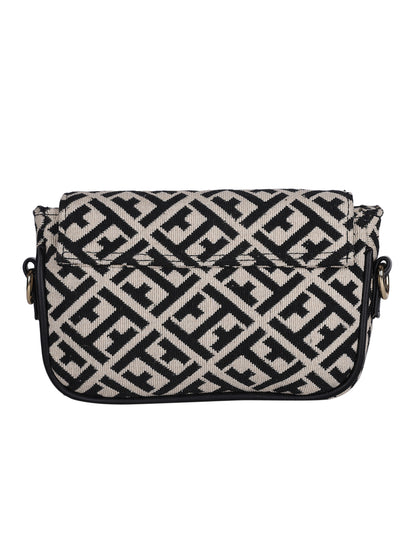 MINI WESST Black And White Graphic Sling Bag(MWHB234PR)