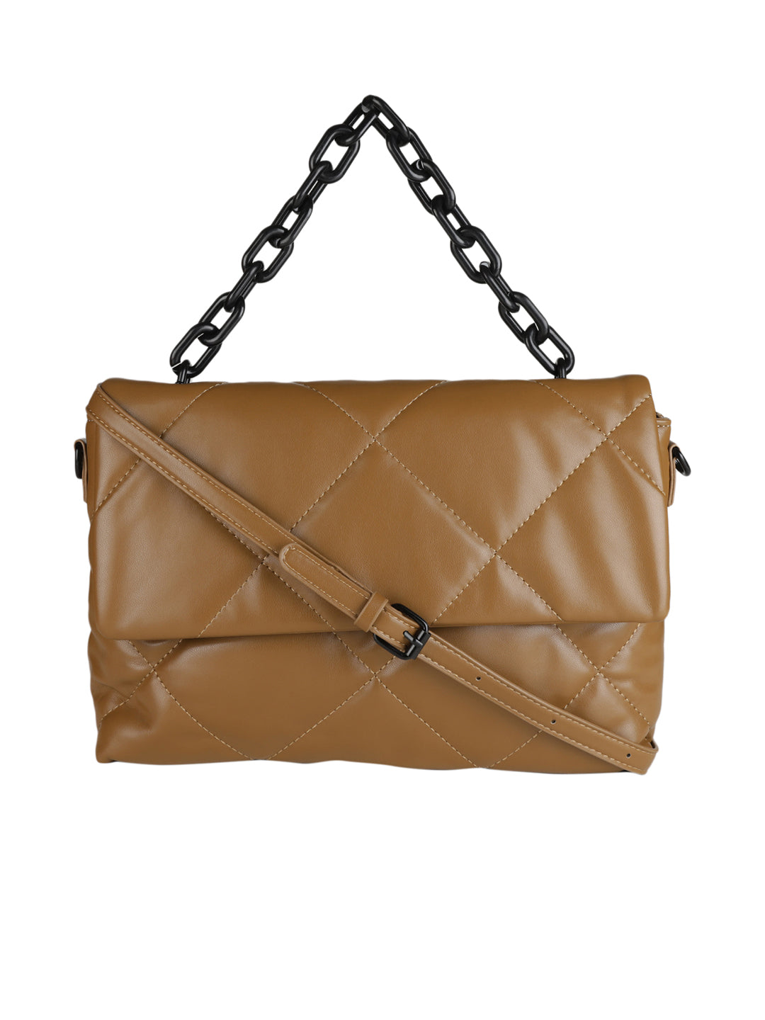 Brown Casual Solid Sling Bag