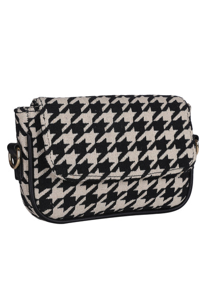 MINI WESST Black And White Graphic Sling Bag(MWHB230PR)