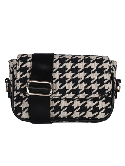 MINI WESST Black And White Graphic Sling Bag(MWHB230PR)