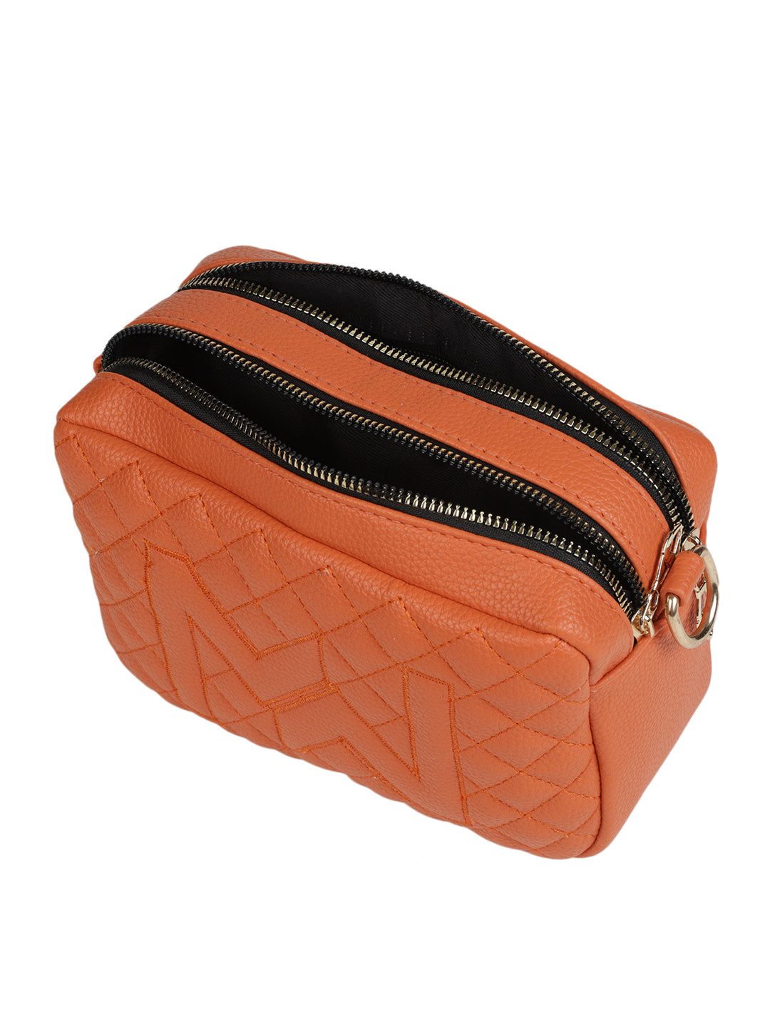 Orange Casual Solid Sling Bag