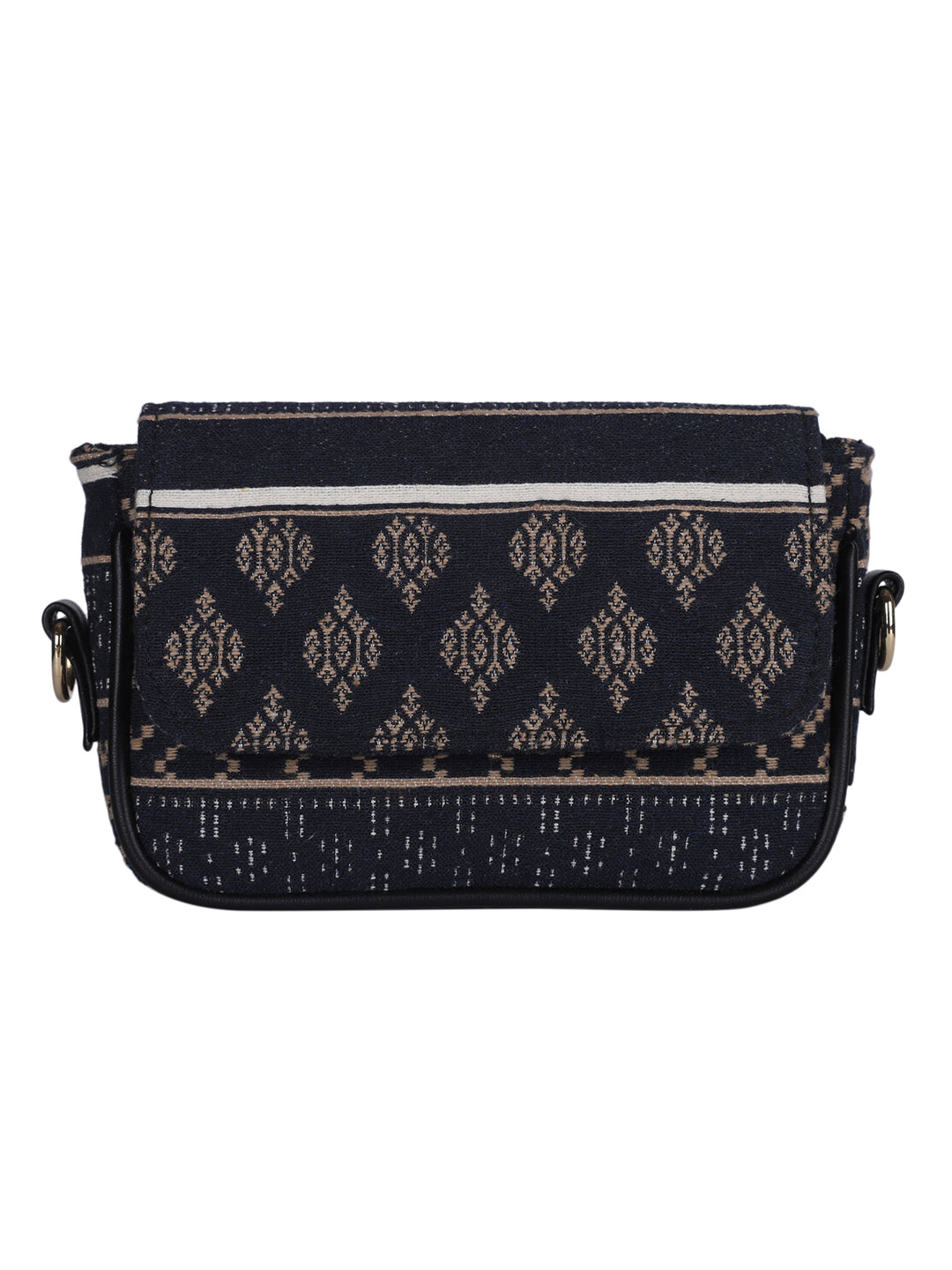 MINI WESST Black Graphic Sling Bag(MWHB233PR)