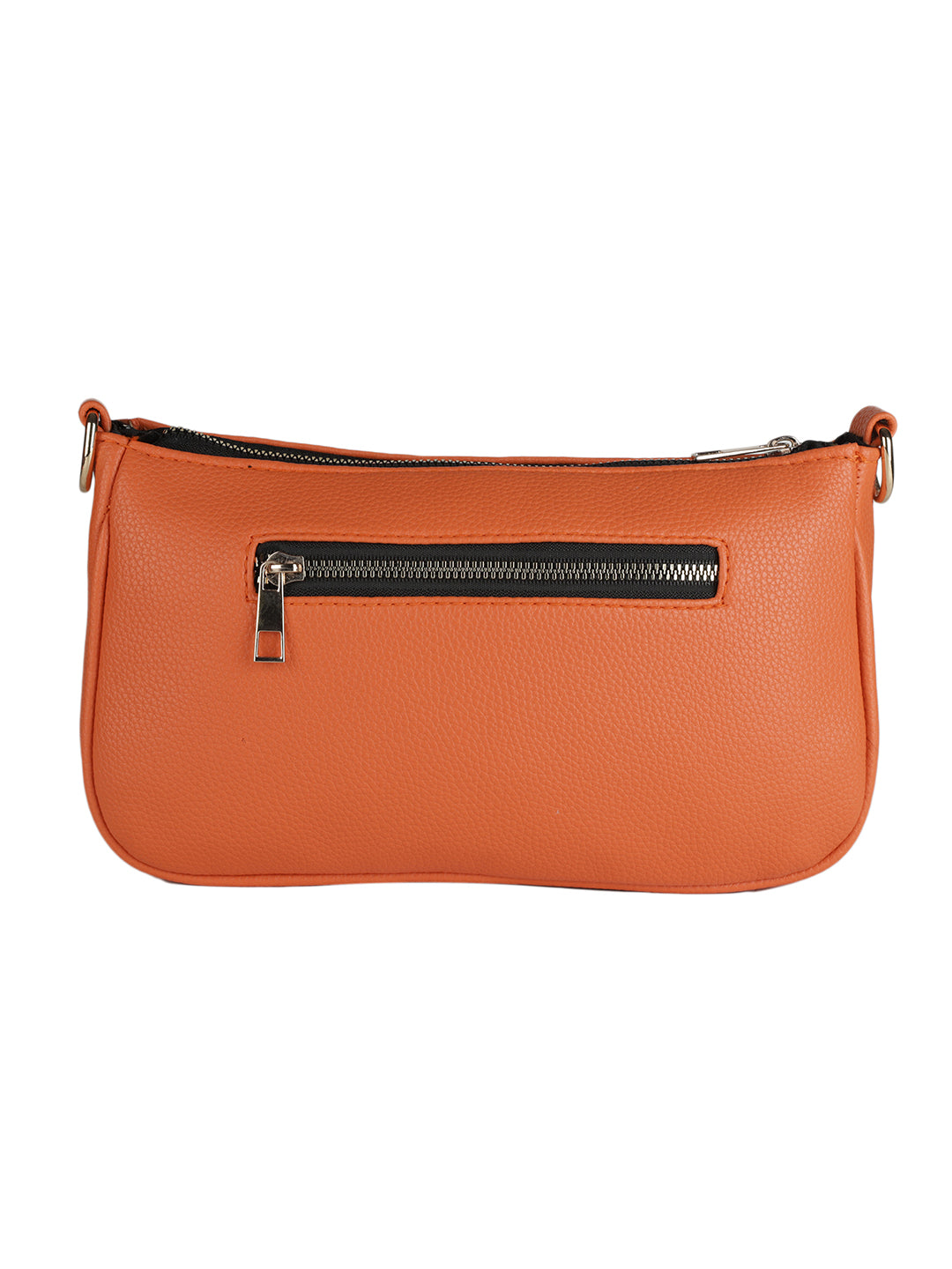 Orange Casual Solid Sling Bag with Round Pouch