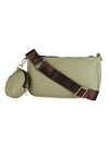 Casual Solid Sling Bag with Round Pouch