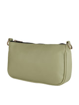 Green Casual Solid Sling Bag with Round Pouch