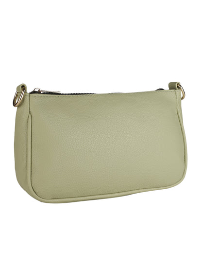 MINI WESST Green Casual Solid Sling Bag with Round Pouch(MWHB156GR)