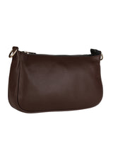 Brown Casual Solid Sling Bag with Round Pouch