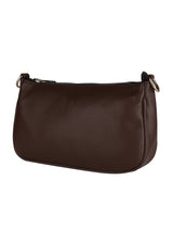 Brown Casual Solid Sling Bag with Round Pouch