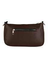 Brown Casual Solid Sling Bag with Round Pouch