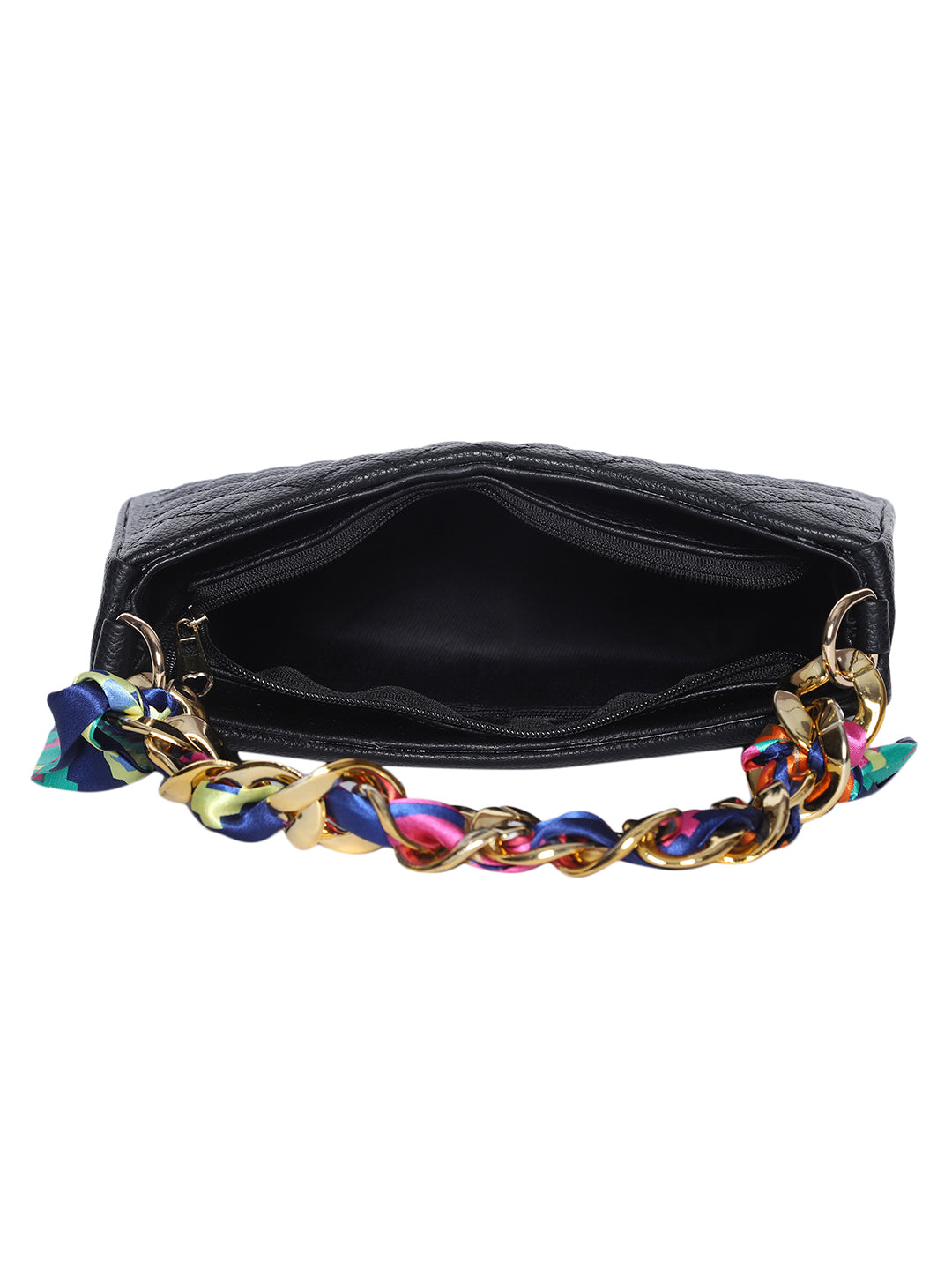 MINI WESST Black Solid Sling Bag(MWHB235BL)