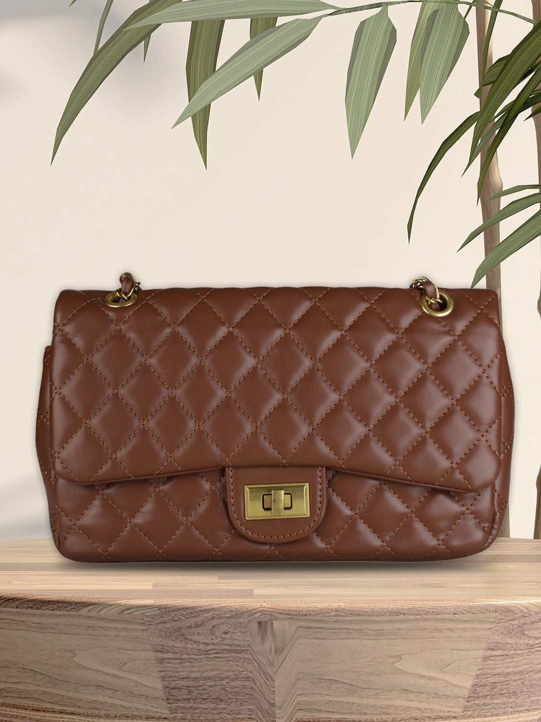 MINI WESST Brown Casual Solid Sling Bag(MWHB159BR)