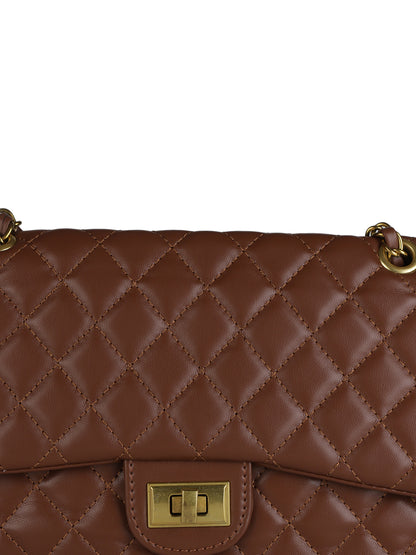 MINI WESST Brown Casual Solid Sling Bag(MWHB159BR)