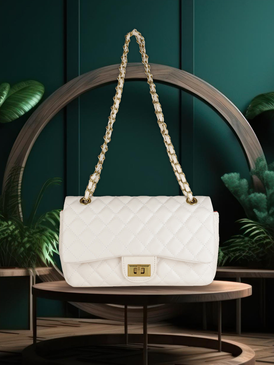 MINI WESST White Casual Solid Sling Bag(MWHB160WT)