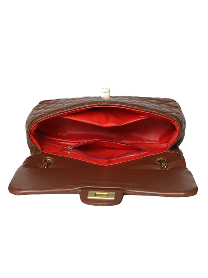 MINI WESST Brown Casual Solid Sling Bag(MWHB159BR)