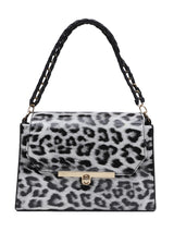 White Casual Animal Printed Handheld Bag