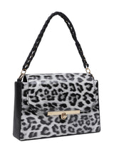 White Casual Animal Printed Handheld Bag