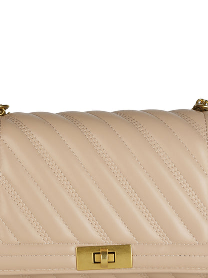 MINI WESST Beige Casual Solid Sling Bag(MWHB166BE)