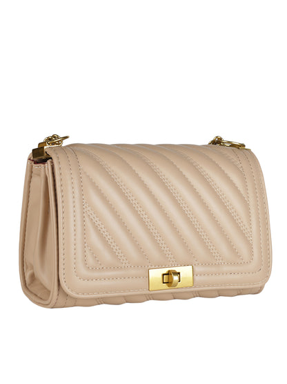 MINI WESST Beige Casual Solid Sling Bag(MWHB166BE)