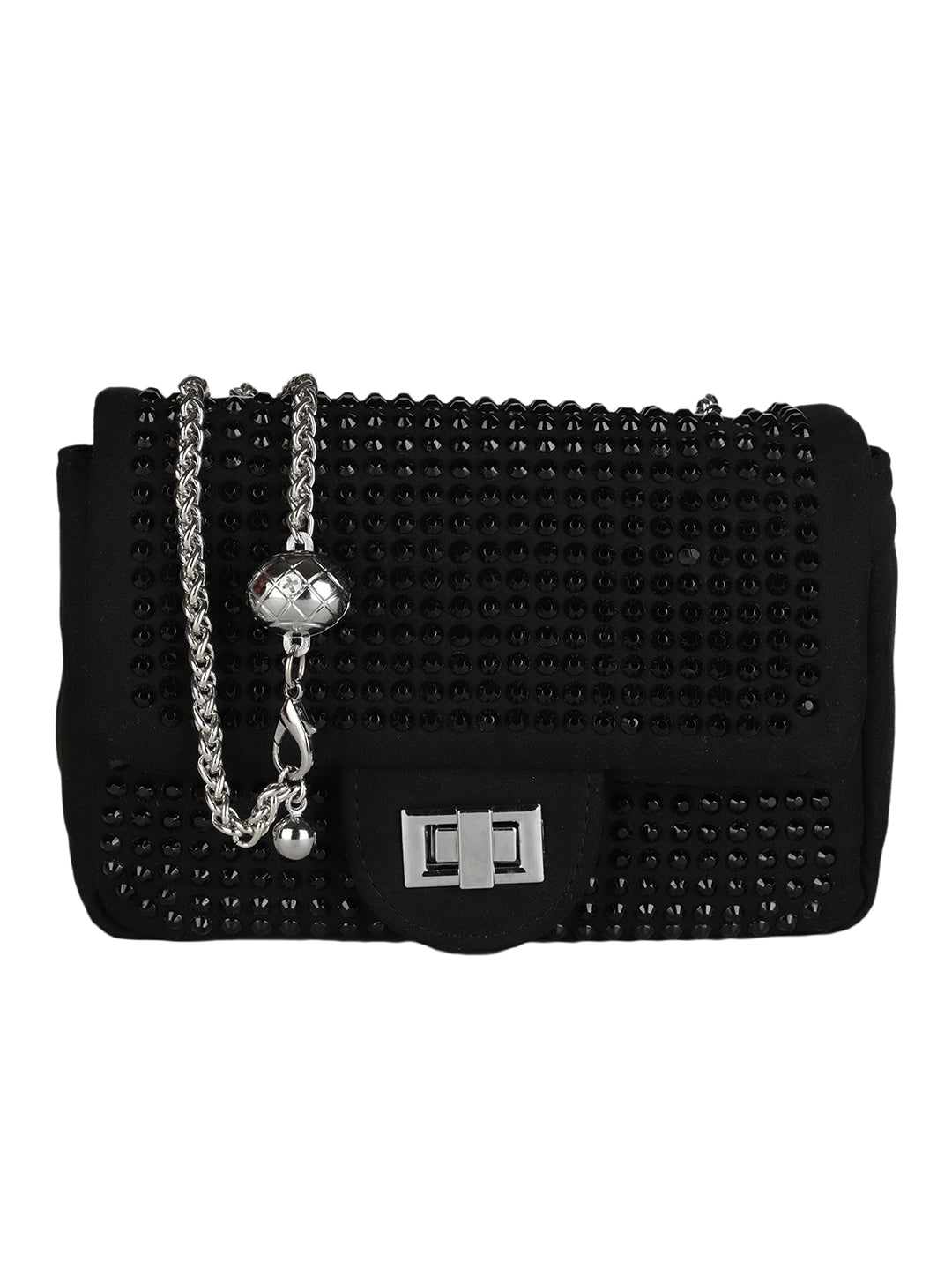 Black Party Ethnic Motifs Sling Bag